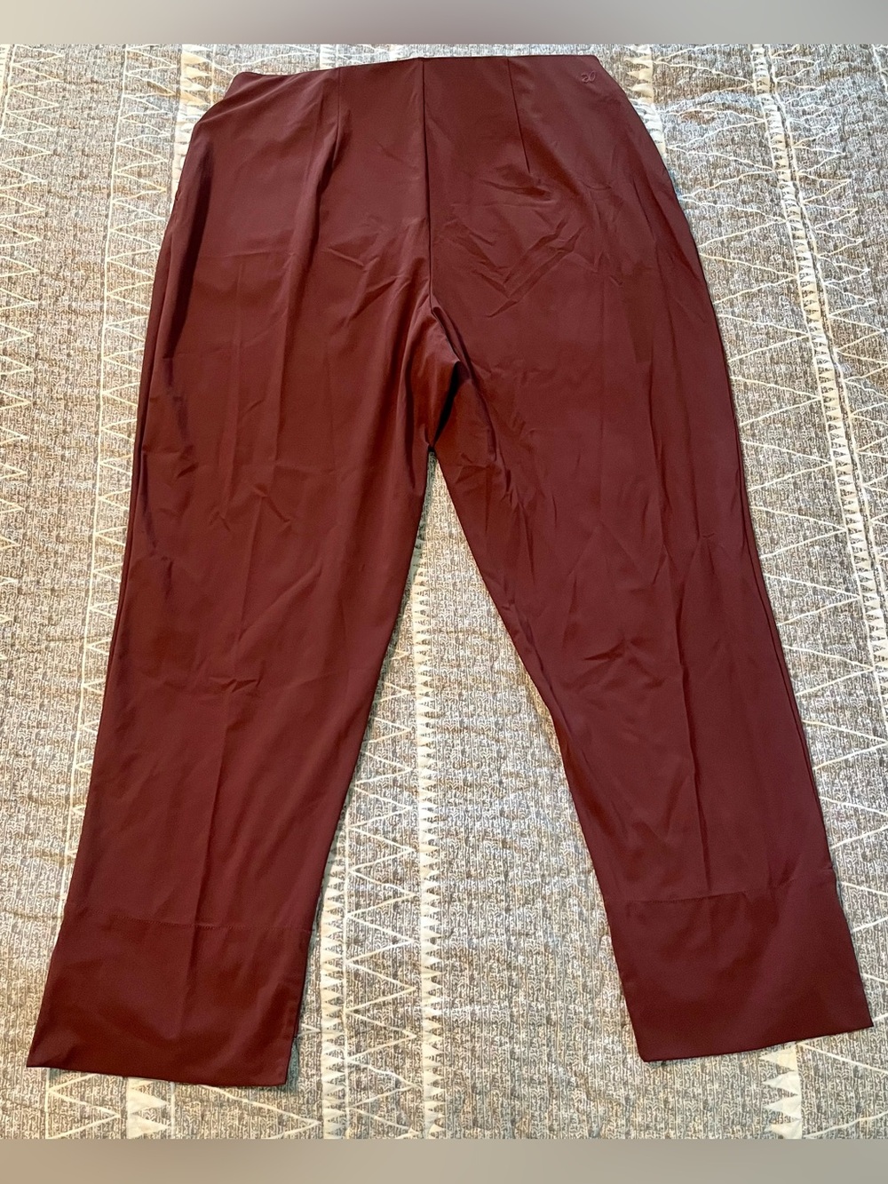Aday Straight Up Dress Pant Burgundy Recycled Technical Silk High Rise Size Medi - Picture 8 of 10